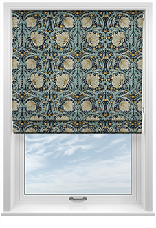 William Morris At Home Pimpernel Velvet, Indigo - Roman Blind